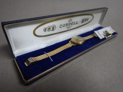 VINTAGE CORDELL 36 SWISS Movt WOMEN'S WATCH Stainless Bezel Rhinestones