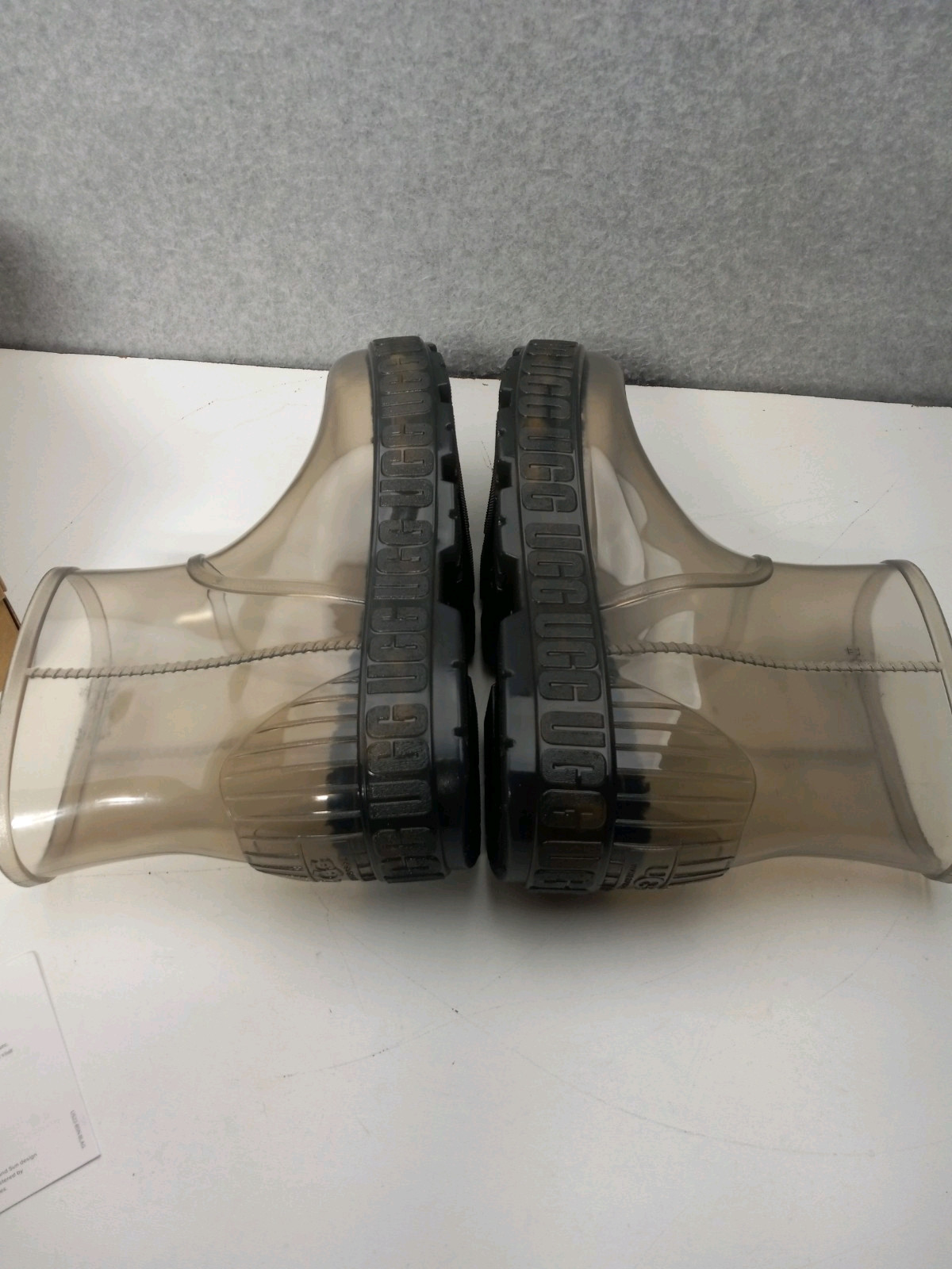 Ugg Drizlita Clear/Black Rain Boots Waterproof Removable Sock Liners Womens 10