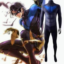 Comic Nightwing Jumpsuit Robin Cosplay Costume Bodysuit For Adult Kids Halloween