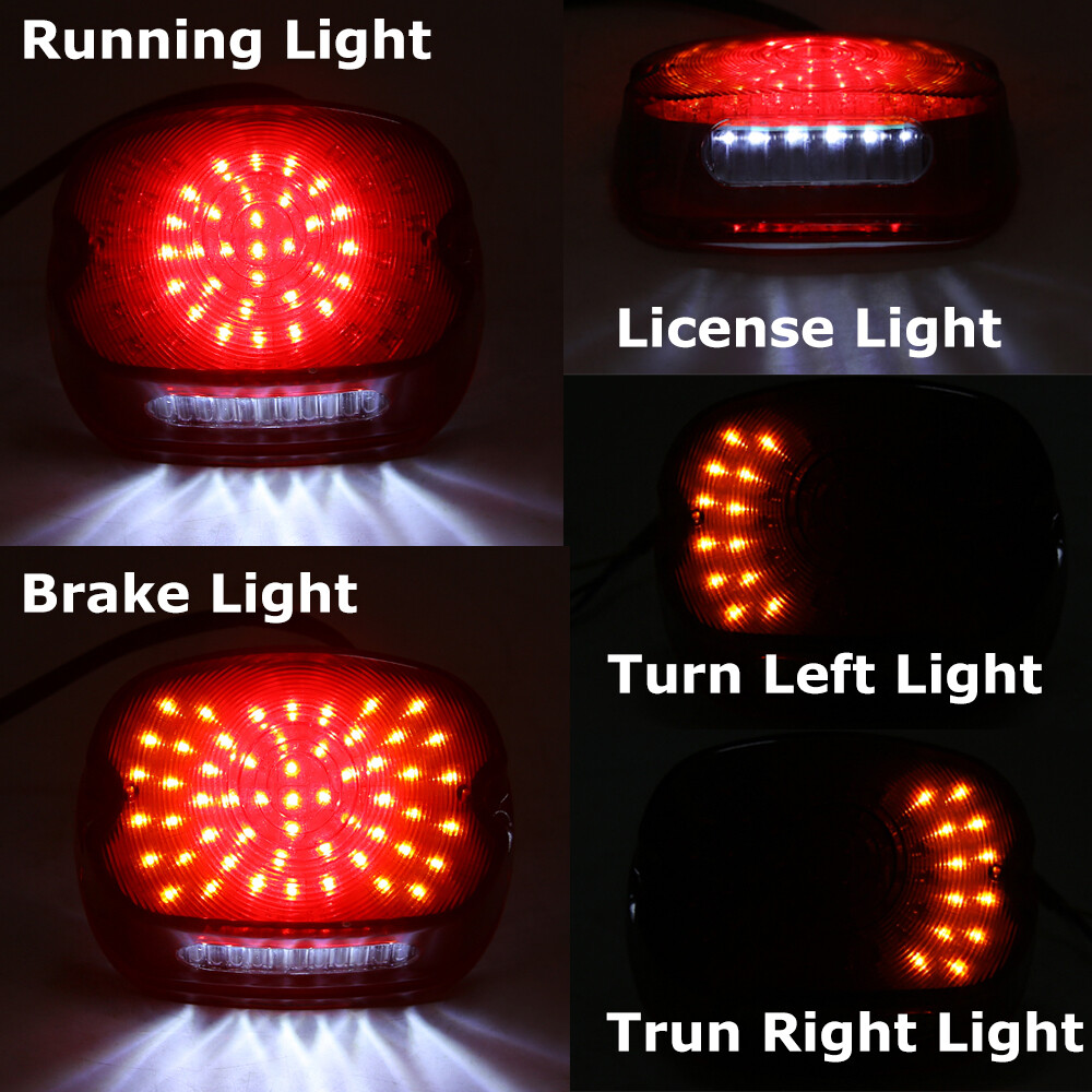LED Brake Turn Signal Tail Light License Plate Lamp For Harley