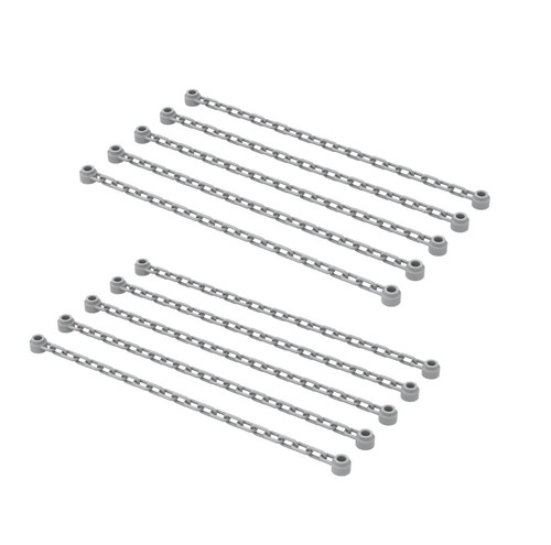 10 Klemmbausteine Kette 30104 Bausteine 1x1 Noppen 12,7 cm / 21 Glieder hellgrau - Bild 3 von 3