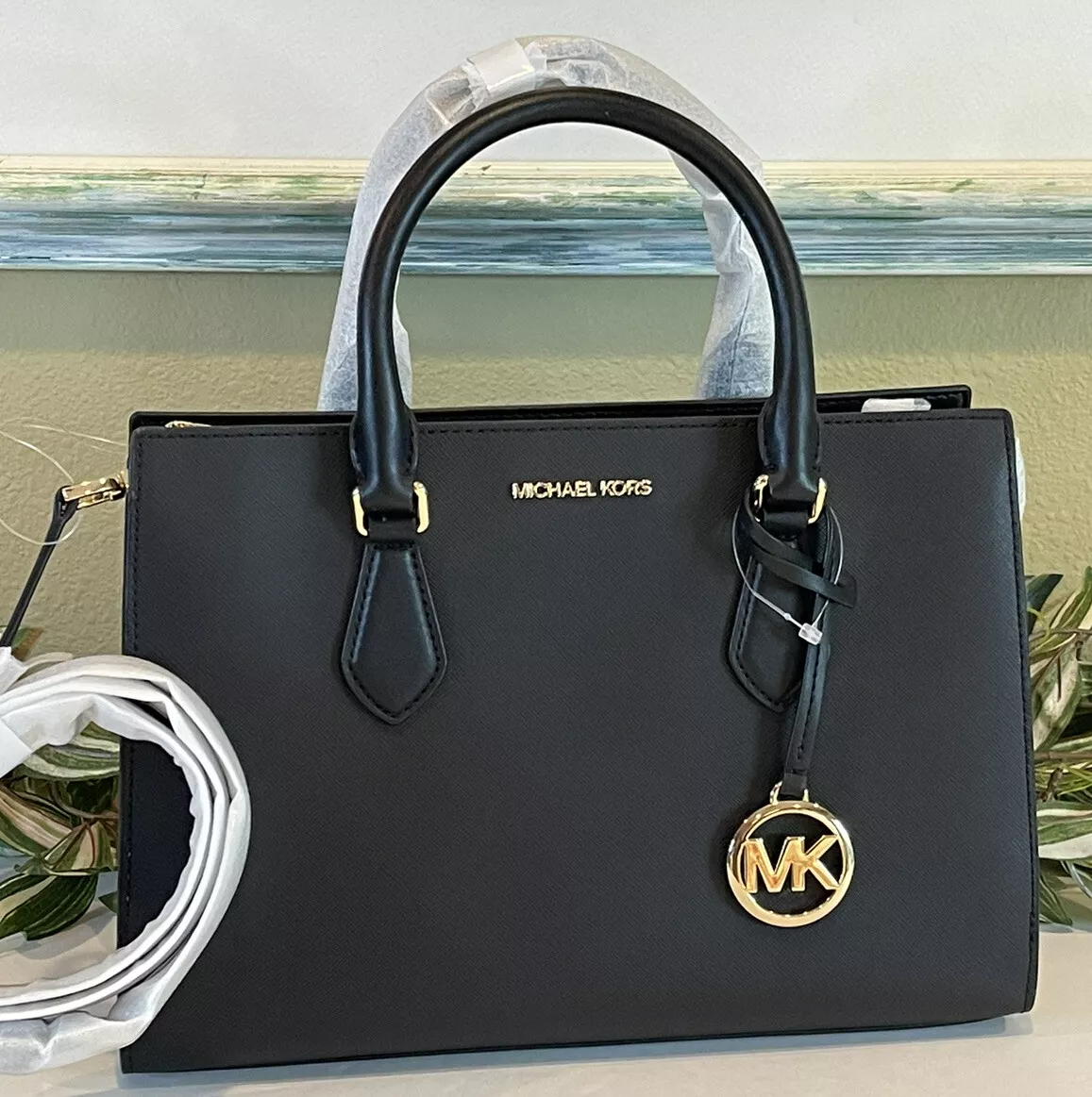 MICHAEL KORS Sheila Small Faux Saffiano Leather Satchel