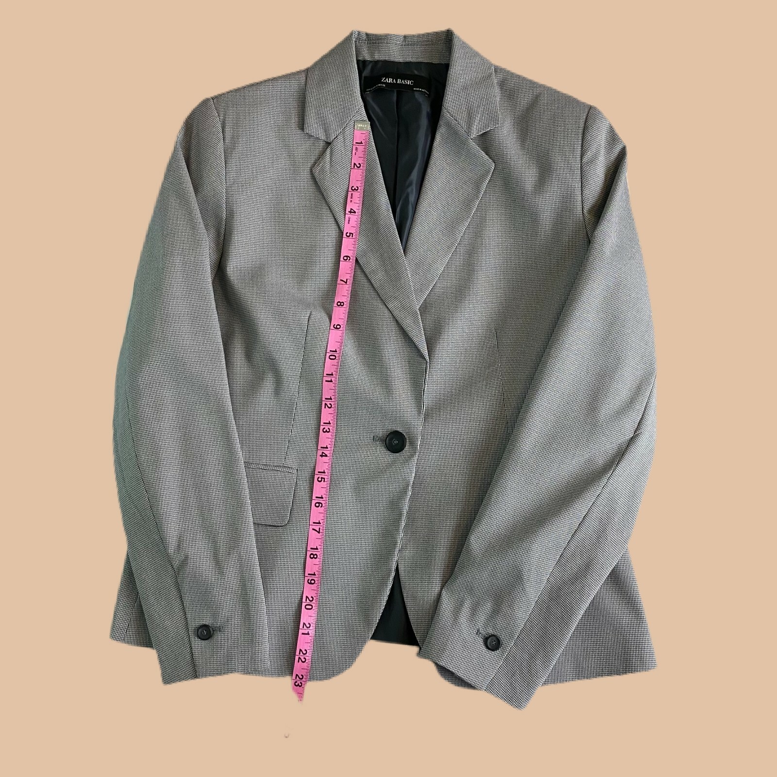 Zara - Houndstooth - Basic Blazer - Size 10 - image 7