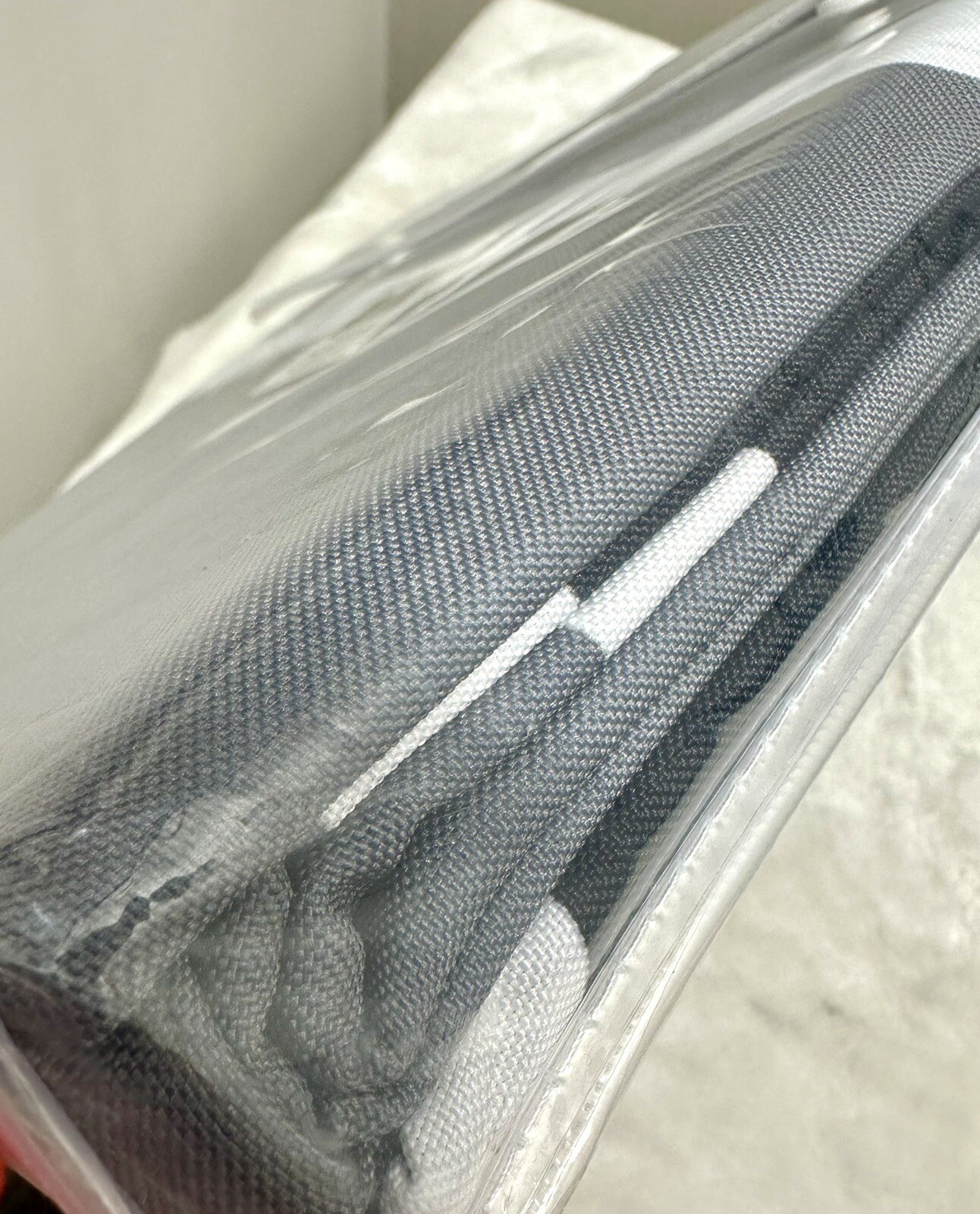 Shower Curtain Simply Essential 72”x96” Color Block Stripe Black/Grey Extra Long