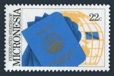 Micronesia 53 Block4mnh.michel 67. First Passport1986.globe. Micronesia 53 Block4mnh.michel 67. First Passport1986.globe.