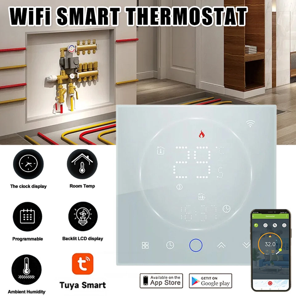 Tuya WiFi Thermostat Digital LCD WLAN Touch Raumthermostat Fußbodenheizung NEU - Bild 3 von 4
