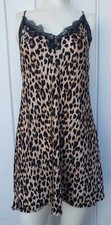 Victoria's Secret Animal Leopard Print Nightgown Negligee Lace Size Medium