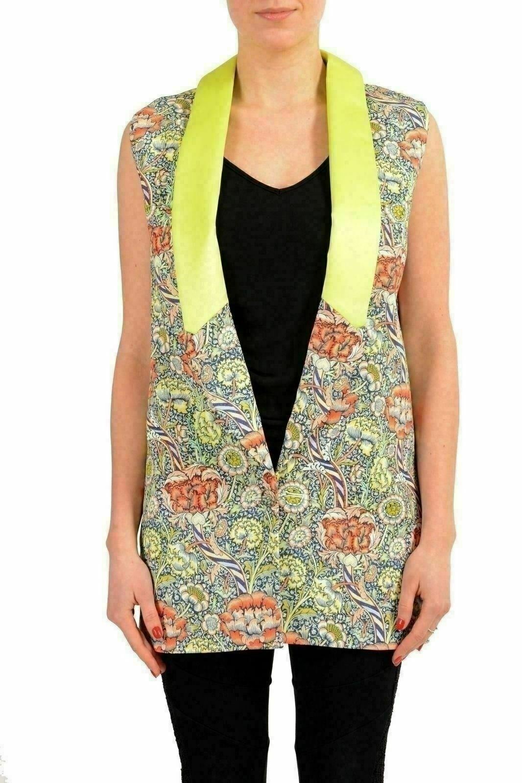 Just Cavalli Multi-Color Sleeveless One Button Women's Blazer Vest US S IT 40