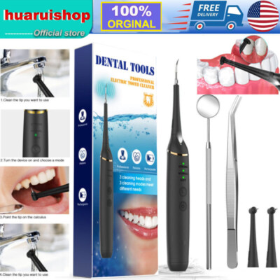Electric Dental Scaler Tartar Calculus Plaque Remover Teeth Stains Cleaner