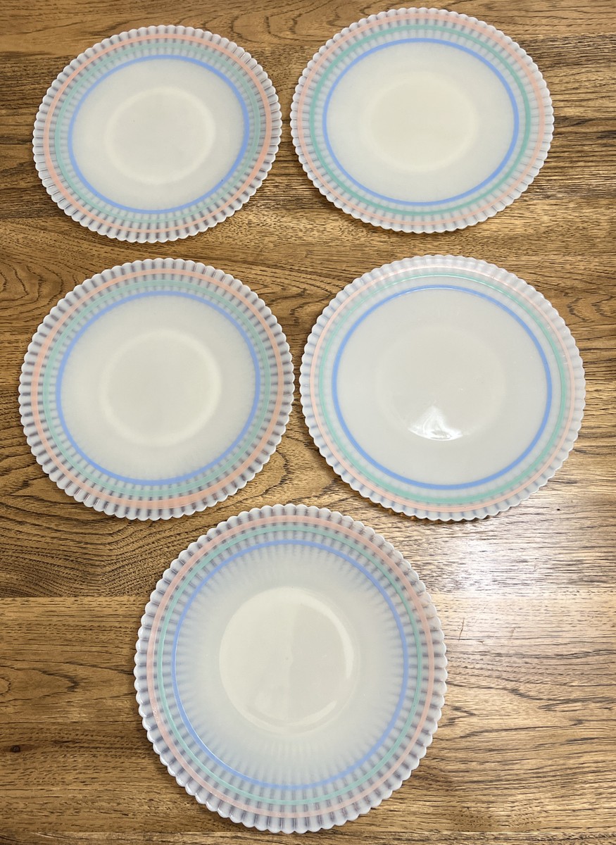 Macbeth Evans Petalware Monax Fruit Plates With Cherries & Plums and A