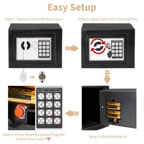 Electronic Digital Safe Box, 0.2 Cubic Feet Steel Money Safe Box for Home Office - Picture 9 of 11