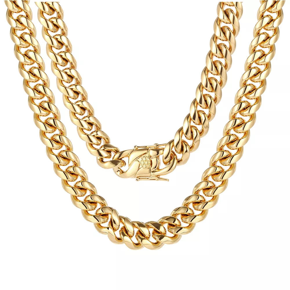 18k gold plated cuban link chain deals