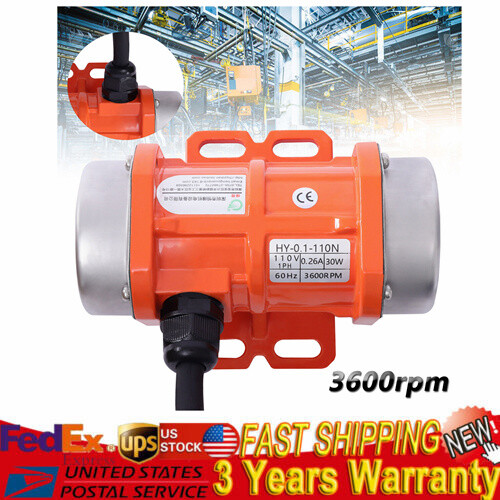 3600RPM AC Electric Vibration Motor Single-phase Small Vibrating Motor 30W 60HZ