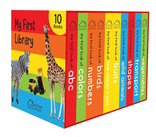 My First Library : Boxset of 10 Board Books for Kids by Wonder House Book -FreeS - Afbeelding 1 van 21
