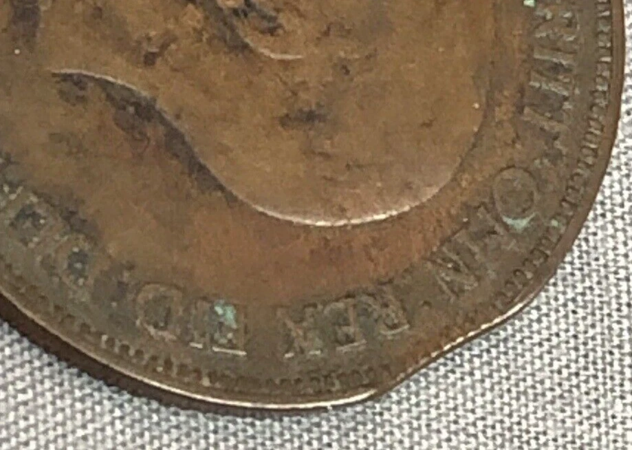 Moneda del Reino Unido 1936 British Penny error planchet recortada moneda moneda antigua de colección Foto 4 de 4