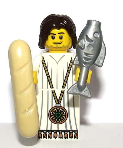 Lego Jesus Minifigur mit Brot & Fisch Ostern Weihnachten Krippe Advent Bibel  - Bild 1 von 3