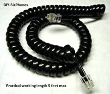 2-Pack Black 12Ft Clarity Amplified Phone Handset Cord Alto E814CC Curly Coil