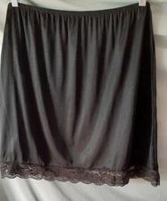  WONDERMAID Black Half Slip 20" Long Plus 3X 36 to 46" WAIST