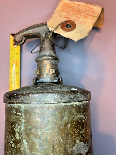 General Detroit Antique Fire Extinguisher Brass - Antique B1 - Picture 3 of 6