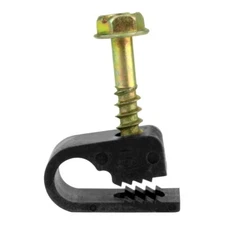 Skywalker Single Cable Flexible Screw Clips (100 Pack, Screw Depth: 7/8", Black)