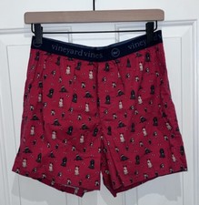 Vineyard Vines Boxers Shorts Sleep Lounge Men  s Size Small S Red Christmas Dogs