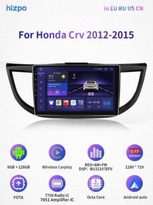 For Honda CRV 2012-2016 Apple Carplay Car Stereo Android 13 GPS Navi WIFI Radio For Honda CRV 2012-2016 Apple Carplay Car Stereo Android 13 GPS Navi WIFI Radio