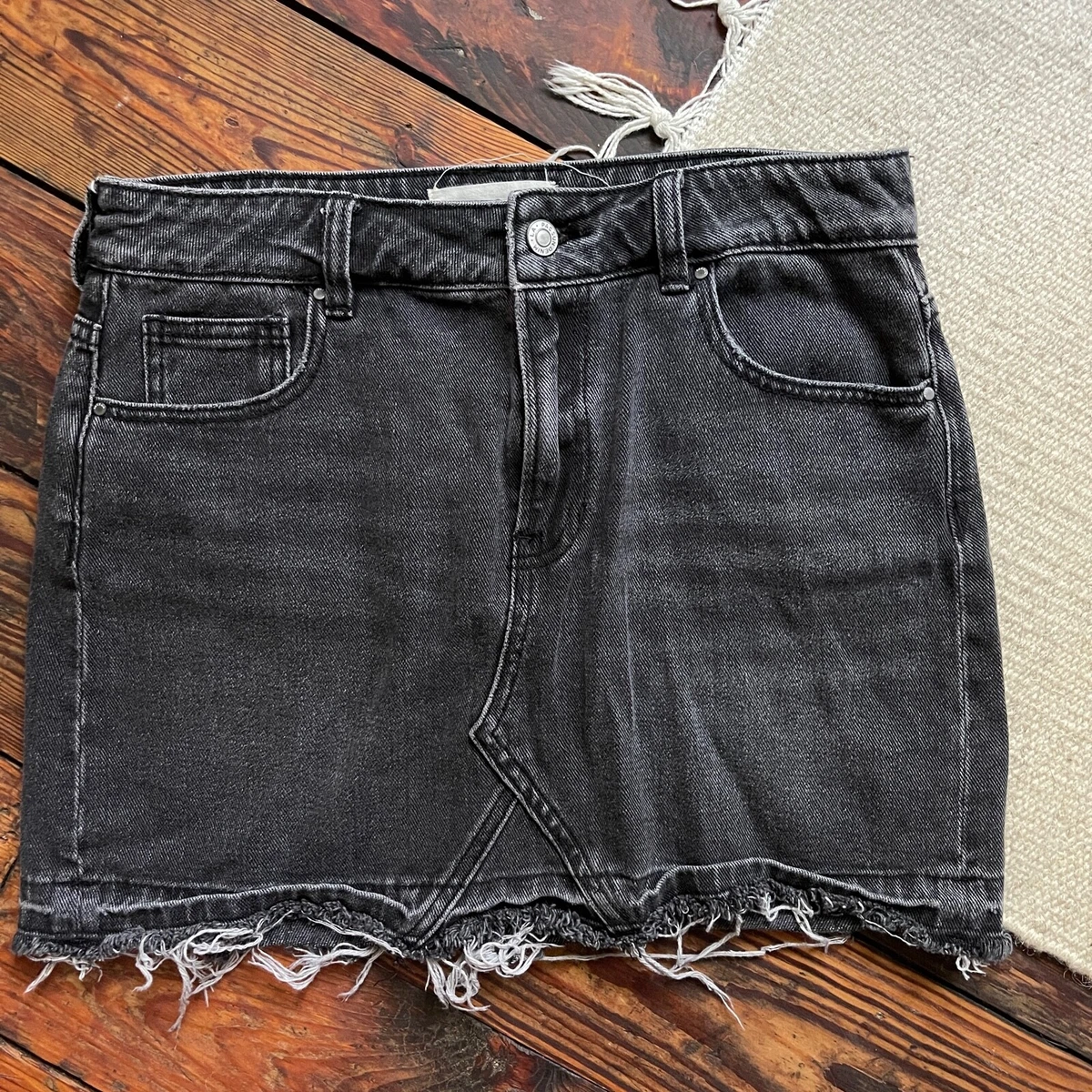 Pacsun black jean skirt cheap