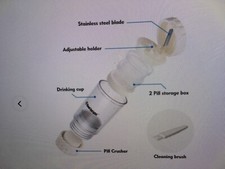 Pill Cutter,Pill Splitter,Pill Crusher and Pill Box-Blue