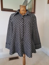 Sole Dione Black White Honeycomb Textured Swing Jacket Blazer Made In USA Size L