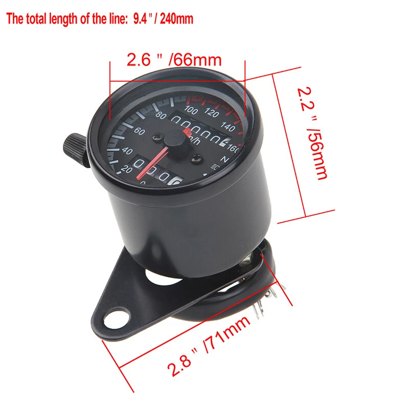 Universal Moto Odómetro Velocímetro Medidor Interfaz Luz LED Suciedad Bicicletas Foto 3 de 4