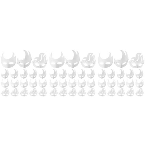 3 Pieces White Masquerade Mask for Women Blank Kids Halloween Miss Child