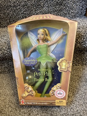 Mattel 2004 Disney Peter Pan Tinker Bell Green Dress Pixie Fairy G8709