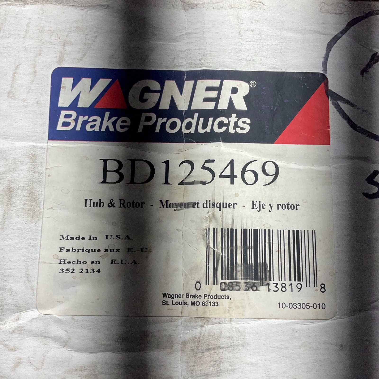 Disc Brake Rotor and Hub Assembly Wagner BD125469 for sale online 