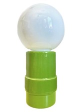 Vtg MCM 1970s Avocado Green Ceramic Globe Table Lamp by Lawrence Peabody