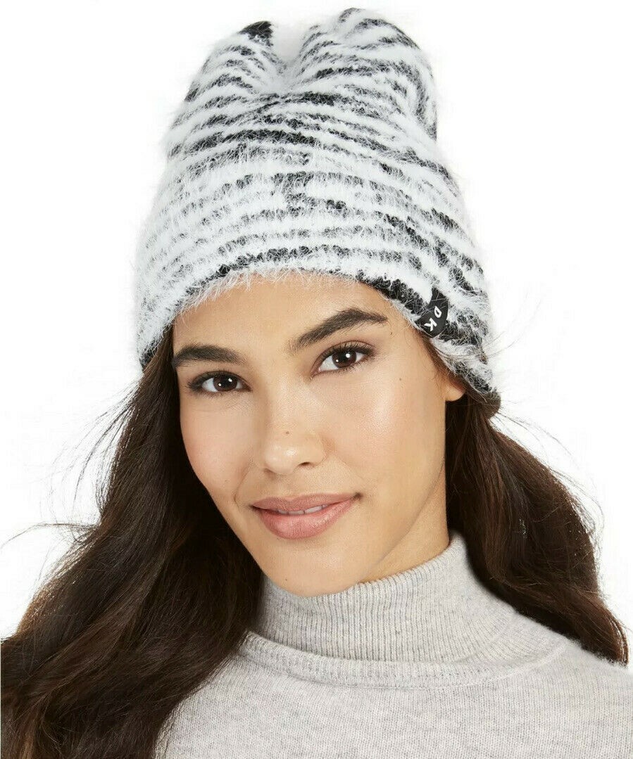 white fuzzy beanie