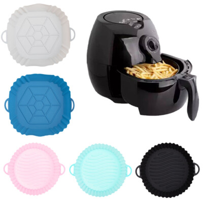 Silicone Air Fryer Pot Basket Liners Non-Stick Safe Oven Baking Tray Accessor-RR