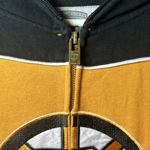 Boston Bruins hoodie full zip goalie mask retro sports core Old time hockey - Picture 7 of 15