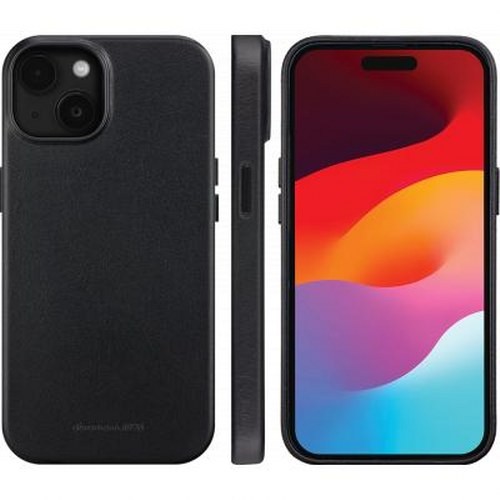 Coque iPhone 15 DBRAMANTE1928 Roskilde noire compatible recharge sans fil
