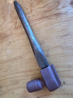 Old native collectable catelinite elbow pipe. With stem..