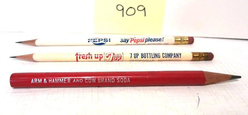 VINTAGE LOT OF 3 ADVERTISING SODA & BEVERAGE PENCILS