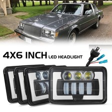 4X6" inch LED Headlights Hi/Lo DRL Turn For Buick Regal Grand National 1984-1987