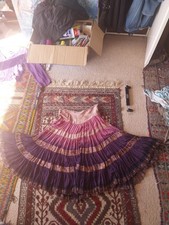 Gypsy full  skirt hand made velvet waist 42 cm across purple pink