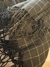 Antique Victorian Fine Wool Black Shawl Windowpane B&W 65” X 60 — photo 5