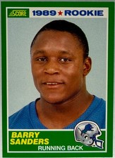 1989 Score #257 - 1989 Rookie - Barry Sanders (RC) Detroit Lions HOF Nice!