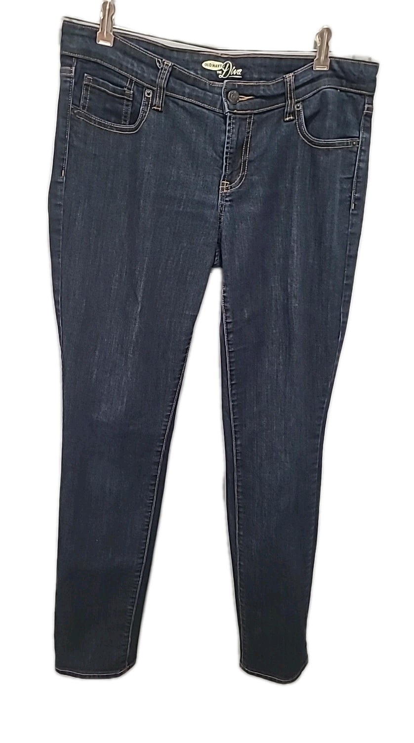Old Navy Womens Diva Skinny Leg Jeans Blue Denim Mid-Rise W32
