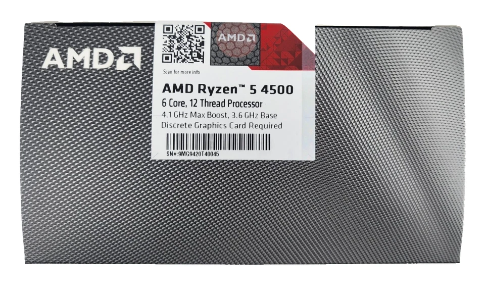 AMD - Ryzen 5 4500 6-Core - 12 Thread 3.6 GHz 4.1 GHz Max Boost Socket AM4 NIB! - Image 2 of 4