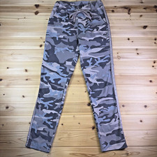Pantalones de chándal Bevy Flog para mujer pequeños grises camuflados pantalones metálicos con detalle lateral