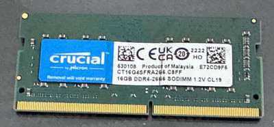 CRUCIAL 16GB DDR4-2666V CT16G4SFR266.C8FF RAM MEMORY