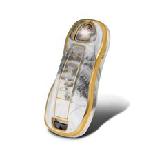 for Porsche Key Fob Cover,Premium Soft TPU Key Fob Cover Case Pattern-Ink