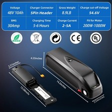 48V10Ah Motorcycle Battery with 30A BMS, for 200W-800W Outdoor Projects